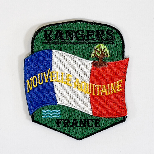 Patch mit der französischen Flagge für die Rangers der Neu-Aquitanien