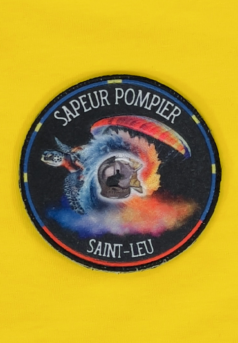 Sublimierte Patches für die Feuerwehr von Saint-Leu